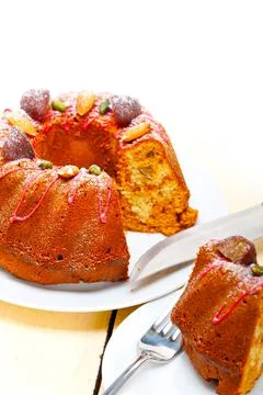 Chestnut cake bread dessert Stock Photos