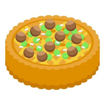 Chestnut cake icon, isometric style Illustrazione stock