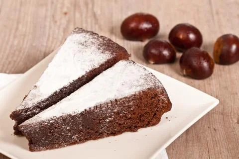 Chestnut cake Stock Photos