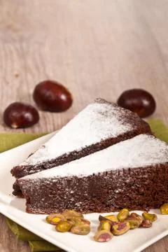 Chestnut cake Stock Photos