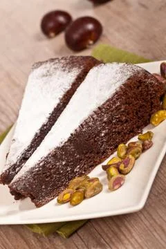 Chestnut cake Stock Photos