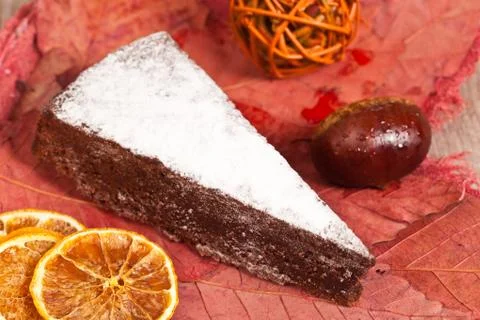 Chestnut cake Stock Photos