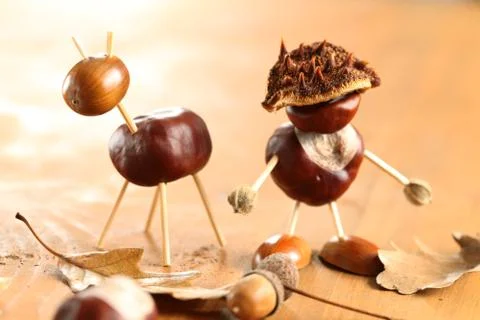 Chestnut figurines Stock Photos