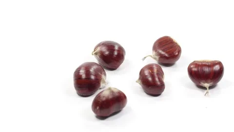 Chestnut flour cake with fruit Stock Footage 141076121