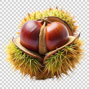 Chestnut fruit isolated. Stock Photos