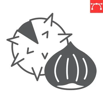 Chestnut glyph icon 스톡 일러스트
