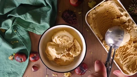 Chestnut ice cream Stock Footage 213938546