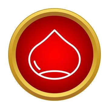 Chestnut icon in a red circle frame Stock Illustration