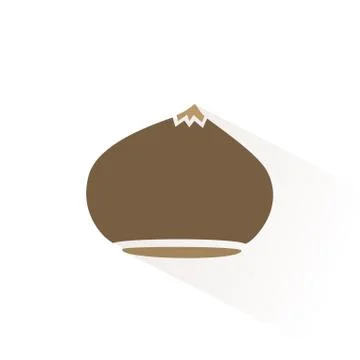 Chestnut icon with shadow. Flat vector illustration Stock Illustration
