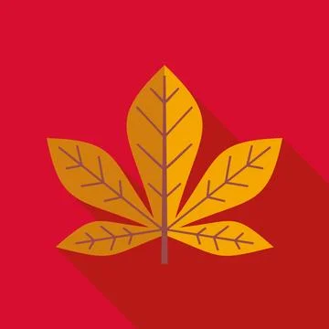 Chestnut leaf icon representing autumn season flat design Stock Illustration