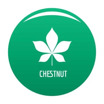 Chestnut leaf icon vector green 스톡 일러스트