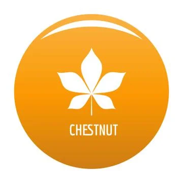 Chestnut leaf icon vector orange 스톡 일러스트