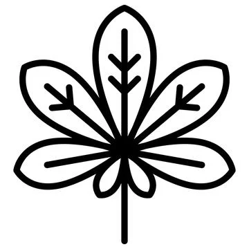 Chestnut Leaf Line Icon Vector Stock Illustration