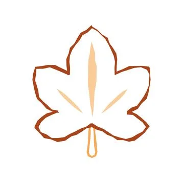 Chestnut leaf outline design. Vector Stock Illustration