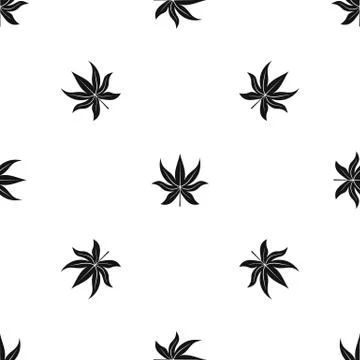 Chestnut leaf pattern seamless black Stock Illustration