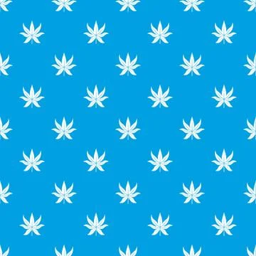 Chestnut leaf pattern seamless blue Stock Illustration