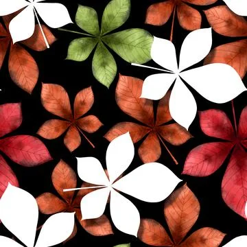 Chestnut leaves seamless background Stock-Illustration