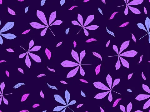 Chestnut leaves seamless pattern. Colorful autumn leaves. Design for wrapping Ilustración de archivo