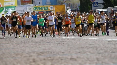 Chestnut marathon in Kiev Video stock 55789103