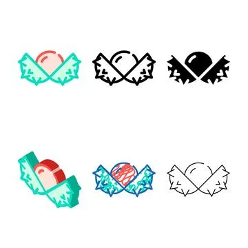 Chestnut multistyle nut color icon vector color Stock Illustration
