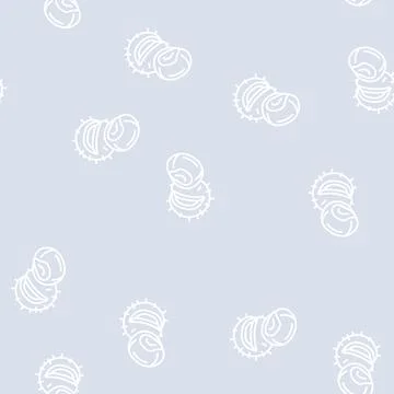 Chestnut nut line seamless pattern イラスト素材