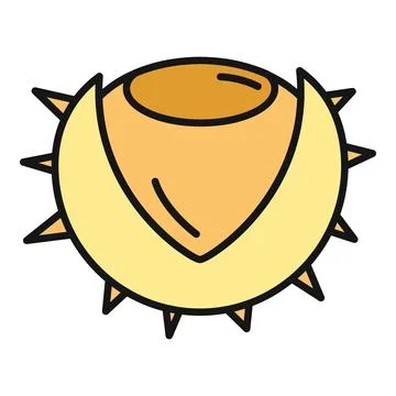 Chestnut nut in thorny spiky shell illustration Stock Illustration