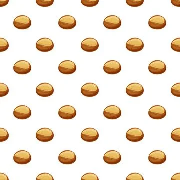 Chestnut nuts seamless repeating pattern on white background Stock Illustration