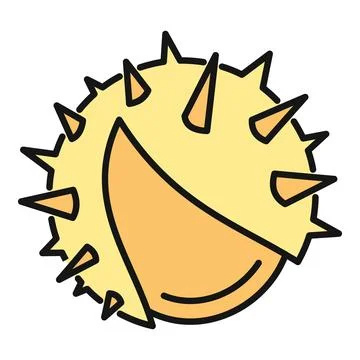 Chestnut or buckeye seed in prickly shell Stock Illustration