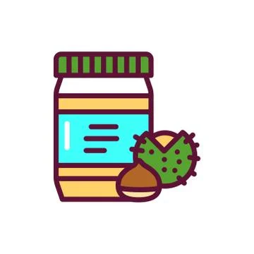 Chestnut paste color line icon. Isolated vector element. Stock Illustration