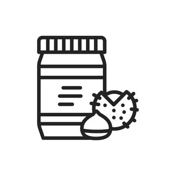Chestnut paste color line icon. Isolated vector element. Stock Illustration