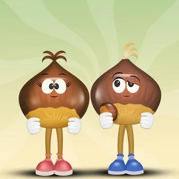 Chestnuts cartoon Stock Illustration