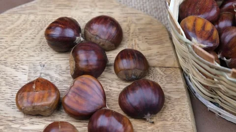 Chestnuts close up Video stock 256648126