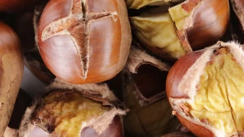Chestnuts cooked in the oven Stock Footage 95704000