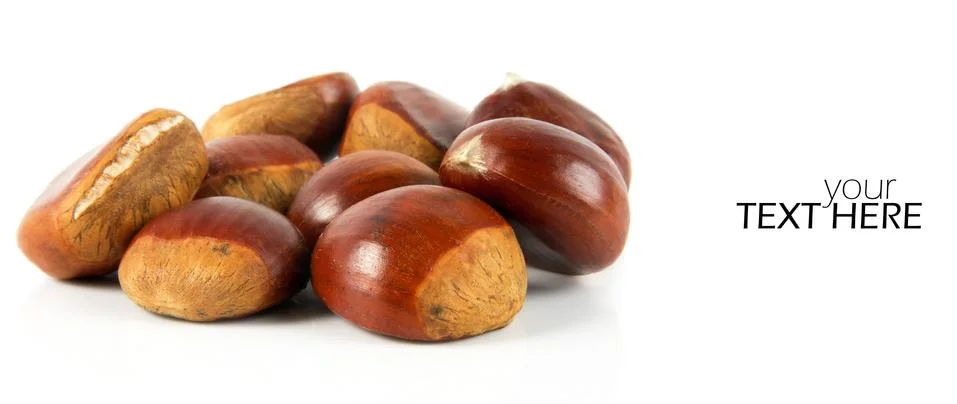 Chestnuts with the copy space Stock Photos