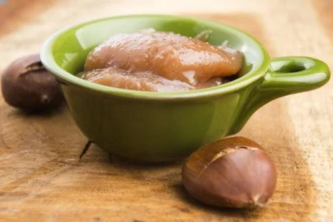 Chestnuts cream with chestnuts Stock Photos