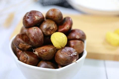 Chestnuts full of grain Stock Photos