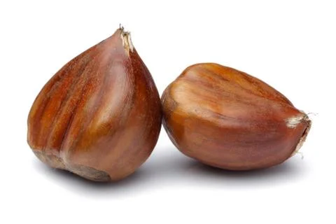 Chestnuts isolated on white background Stock Photos