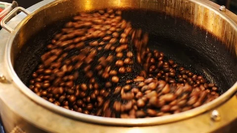Chestnuts roasting Stock Footage 75336903