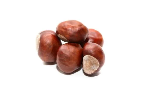 Chestnuts On White Stock Photos