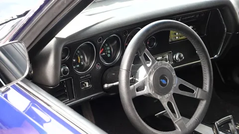 Chevelle Dash Blue 2 Stock Footage 206844098