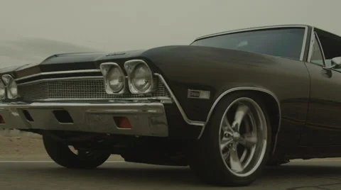 Chevelle Driving Low Angle Stock Footage 44598868