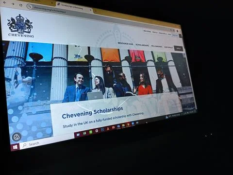 Chevening Scholarships website user interface Foto stock