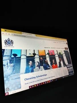 Chevening Scholarships website user interface opened on PC 写真素材