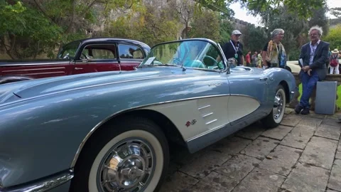 Chevrolet Corvette C1 Side Zoom In Slow Motion Stock Footage 323336955