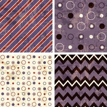Chevron and polka dot patterns Illustrazione stock