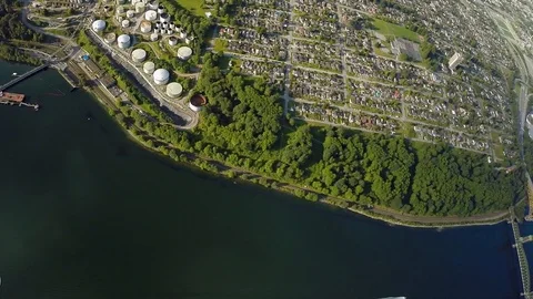 Chevron Buffer Area North Burnaby BC Canada Stockbeeldmateriaal 128833498
