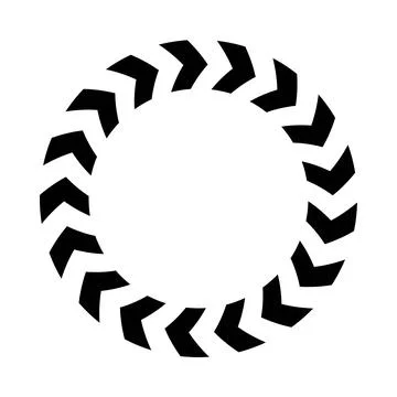 Chevron circle arrow icon. Round arrow frame Stock Illustration