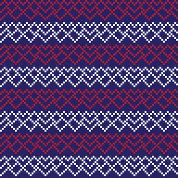 Chevron Fair Isle Seamless Pattern Design Stock Illustration