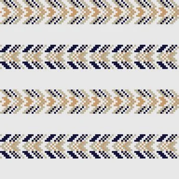 Chevron Fair Isle Seamless Pattern Design Stock Illustration
