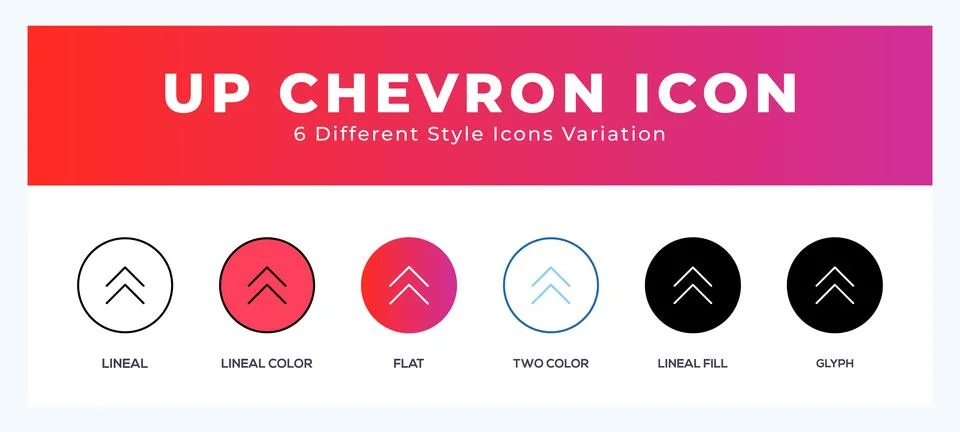 Up chevron icon in different style vector illustration. Stock Illustration